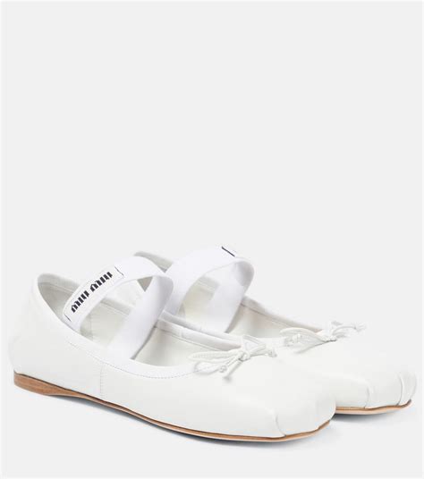 miu miu ballerina white|Miu Miu Ballet Flats .